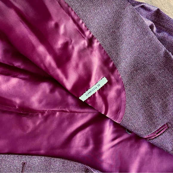 August McGregor Cranberry Herringbone Wool Sport Coat - 38 - Picture 5 of 5